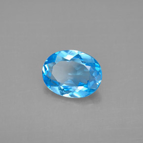 Topazio naturale blu da 1,91 ct, taglio ovale, VS