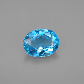 Topazio naturale blu da 2,22 ct, taglio ovale, VVS-VS