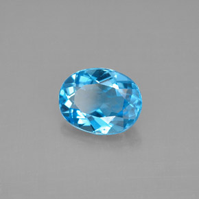 Topazio naturale blu da 2,22 ct, taglio ovale, VVS-VS