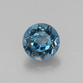 Topazio naturale blu da 2,70 ct, taglio rotondo, VVS-VS