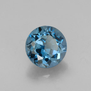 Topazio naturale blu da 2,70 ct, taglio rotondo, VVS-VS