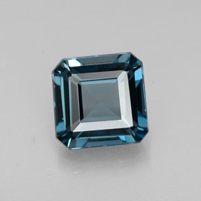 Topazio naturale blu da 1,56 ct, taglio smeraldo, VVS-VS