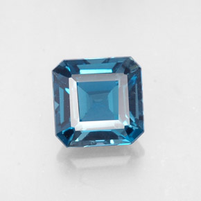 Topazio naturale blu da 1,62 ct, taglio smeraldo, VVS