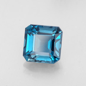 Topazio naturale blu da 1,62 ct, taglio smeraldo, VVS