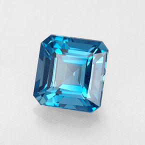 Topazio naturale blu da 2,23 ct, taglio smeraldo, VVS