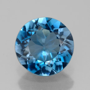 Topazio naturale blu da 2,58 ct, taglio rotondo, VVS