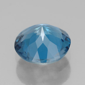 Topazio naturale blu da 2,58 ct, taglio rotondo, VVS