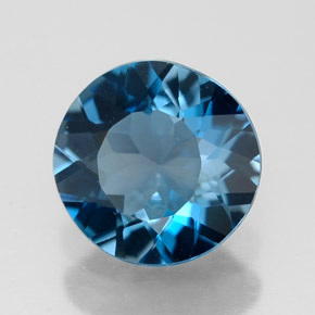Topazio naturale blu da 2,71 ct, taglio rotondo, VVS