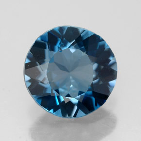 Topazio naturale blu da 2,71 ct, taglio rotondo, VVS