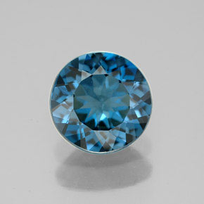 Topazio naturale blu da 2,91 ct, taglio rotondo, VS