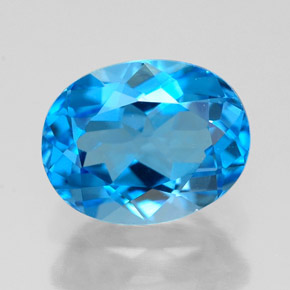 Topazio naturale blu da 2,57 ct, taglio ovale, VVS