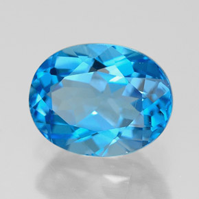 Topazio naturale blu da 2,57 ct, taglio ovale, VVS