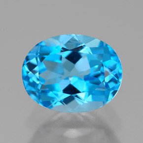 Topazio naturale blu da 2,66 ct, taglio ovale, VVS