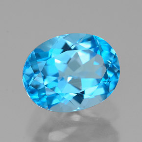Topazio naturale blu da 2,66 ct, taglio ovale, VVS