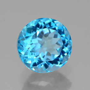Topazio naturale blu da 2,59 ct, taglio rotondo, VVS
