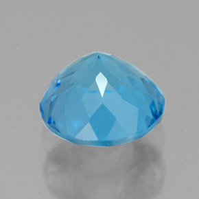 Topazio naturale blu da 2,59 ct, taglio rotondo, VVS