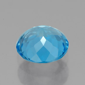 Topazio naturale blu da 2,31 ct, taglio rotondo, VVS