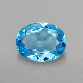 Topazio naturale blu da 1,85 ct, taglio ovale, VVS