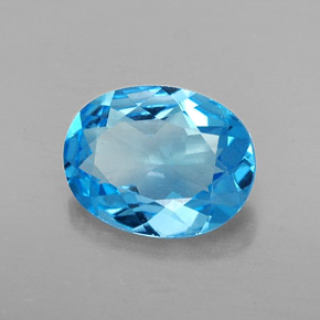 Topazio naturale blu da 1,85 ct, taglio ovale, VVS