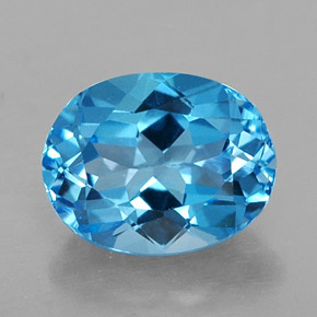 Topazio naturale blu da 2,54 ct, taglio ovale, VVS