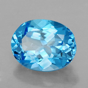 Topazio naturale blu da 2,54 ct, taglio ovale, VVS