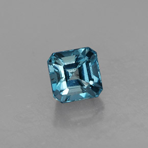 Topazio naturale blu da 1,12 ct, taglio smeraldo, VS