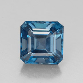 Topazio naturale blu da 2,46 ct, taglio smeraldo, VS