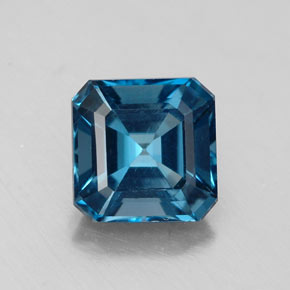 Topazio naturale blu da 2,19 ct, taglio smeraldo, VS