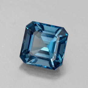 Topazio naturale blu da 2,19 ct, taglio smeraldo, VS