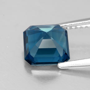 Topazio naturale blu da 2,19 ct, taglio smeraldo, VS