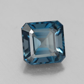 Topazio naturale blu da 2,34 ct, taglio smeraldo, VS-SI