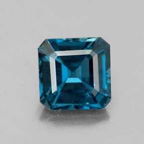 Topazio naturale blu da 2,19 ct, taglio smeraldo, VS