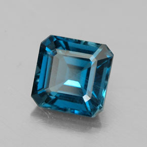 Topazio naturale blu da 2,19 ct, taglio smeraldo, VS