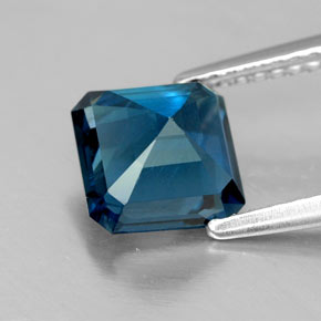 Topazio naturale blu da 2,19 ct, taglio smeraldo, VS