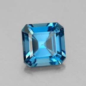 Topazio naturale blu da 1,91 ct, taglio smeraldo, VS