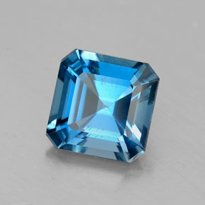 Topazio naturale blu da 1,91 ct, taglio smeraldo, VS