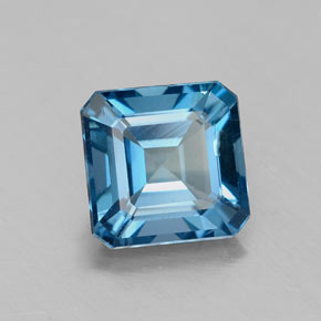 Topazio naturale blu da 1,93 ct, taglio smeraldo, VS-SI