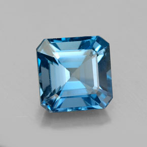 Topazio naturale blu da 2,23 ct, taglio smeraldo, VS