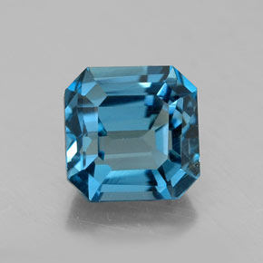 Topazio naturale blu da 2,50 ct, taglio smeraldo, VS