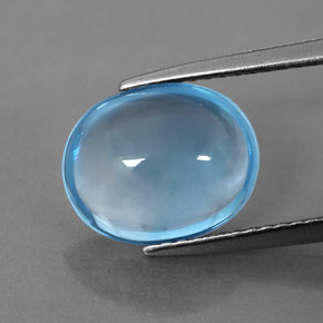 Topazio naturale blu da 3,80 ct, taglio ovale, trasparente