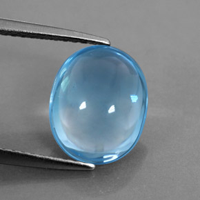 Topazio naturale blu da 3,80 ct, taglio ovale, trasparente