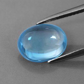 Topazio naturale blu da 3,80 ct, taglio ovale, trasparente