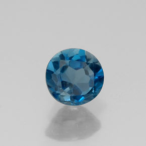 Topazio naturale blu da 0,63 ct, taglio rotondo, VVS-VS