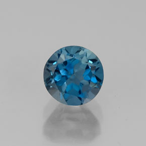 Topazio naturale blu da 0,81 ct, taglio rotondo, VVS-VS