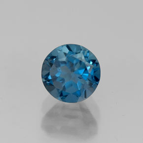 Topazio naturale blu da 0,81 ct, taglio rotondo, VVS-VS