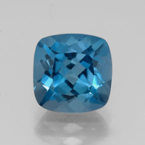 Topazio naturale blu da 3,03 ct, taglio a cuscino, VS
