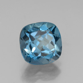Topazio naturale blu da 2,77 ct, taglio a cuscino, VVS-VS