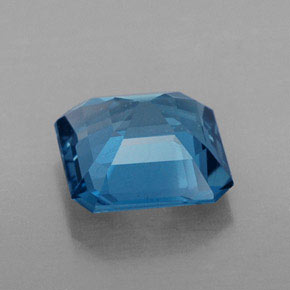 Topazio naturale blu da 1,73 ct, taglio smeraldo, VS