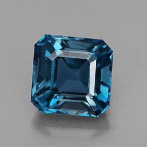 Topazio naturale blu da 2,38 ct, taglio smeraldo, VVS-VS