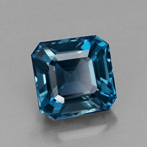 Topazio naturale blu da 2,38 ct, taglio smeraldo, VVS-VS